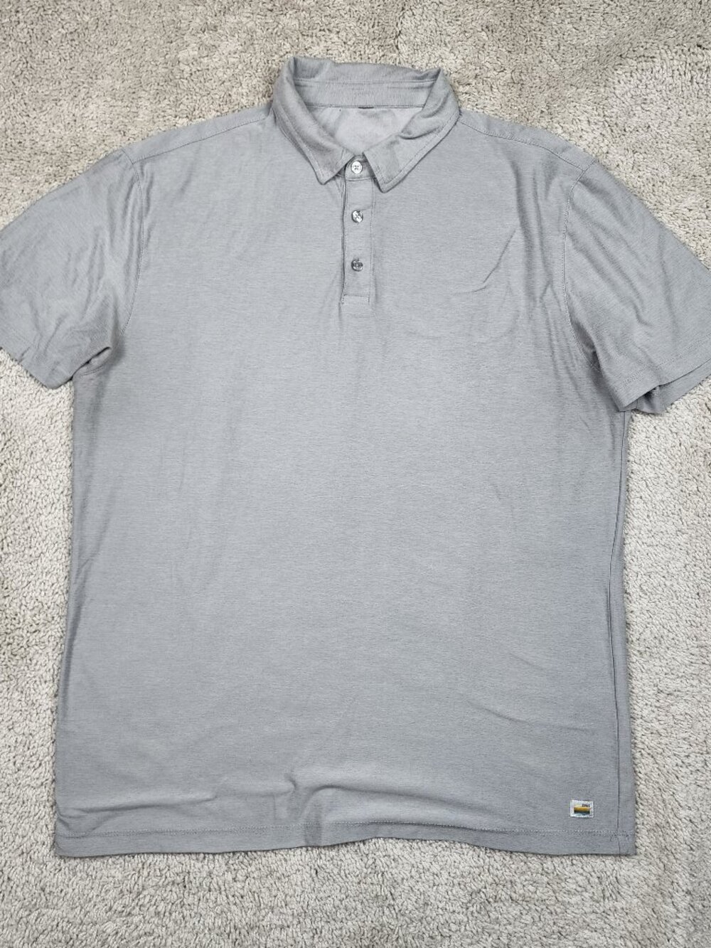 Vuori Men's Grey Polo Shirt Size Large No tag See Photos Measurement USA REI L